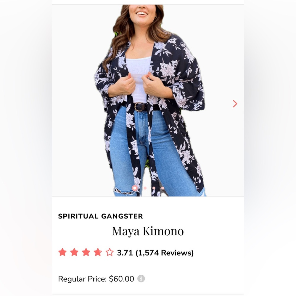 NWOT Spiritual Gangster One Size Maya Kimono